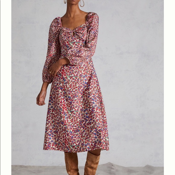 ANTHROPOLOGIE Sachin & Babi Floral Midi Dress 10P. - Picture 2 of 11